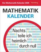 Cover-Bild zum Titel 'Der Mathematik-Kalender Tagesabreißkalender 2026 - Nachts teile ich heimlich durch Null' von 'Carsten Heinisch, Matthias Delbrück'