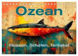 Ozean - Flossen, Schalen, Tentakel (Tischkalender 2025 DIN A5 quer), CALVENDO Monatskalender - Erich Krätschmer