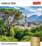 Cover-Bild zum Titel 'Südtirol Sehnsuchtskalender 2026 - Wochenkalender mit 53 Postkarten' von ''