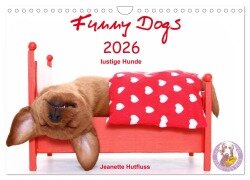 Cover-Bild zum Titel 'Funny Dogs (Wandkalender 2026 DIN A4 quer), CALVENDO Monatskalender' von 'Jeanette Hutfluss'