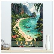Hawaii - Old School Poster Style (hochwertiger Premium Wandkalender 2026 DIN A2 hoch), Kunstdruck in Hochglanz - Val Thoermer