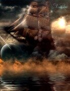 Cover-Bild zum Titel 'Fantasy Notizbuch: Wolkenschiff - weiße Seiten mit Eckmotiv' von 'Samuriel Sternenfeuer'