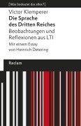 Cover-Bild zum Titel 'Die Sprache des Dritten Reiches. Beobachtungen und Reflexionen aus LTI' von 'Victor Klemperer'