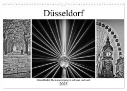 Düsseldorfer Rheinspaziergang in schwarz und weiß (Wandkalender 2025 DIN A3 quer), CALVENDO Monatskalender - Bettina Hackstein