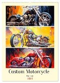 Custom Motorcycle Paintings (Wandkalender 2024 DIN A2 hoch), CALVENDO Monatskalender - Rose Hurley