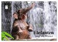 Elefanten. Spaß am Wasser (Wandkalender 2024 DIN A4 quer), CALVENDO Monatskalender - Elisabeth Stanzer