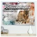Katzenkalender mausgemalt (hochwertiger Premium Wandkalender 2024 DIN A2 quer), Kunstdruck in Hochglanz - Sylvio Banker