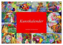 Kunstkalender. Farbenfrohe Tier-Illustrationen (Wandkalender 2025 DIN A2 quer), CALVENDO Monatskalender - Rose Hurley