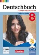 Cover-Bild zum Titel 'Deutschbuch 8. Schuljahr. Arbeitsheft mit Lösungen und Übungs-CD-ROM. Differenzierende Ausgabe' von 'Friedrich Dick, Agnes Fulde, Marianna Lichtenstein, Toka-Lena Rusnok'