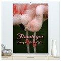 Flamingos - Eleganz in Rot und Rosa (hochwertiger Premium Wandkalender 2025 DIN A2 hoch), Kunstdruck in Hochglanz - Martina Berg