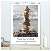 Steinmanderl - Der Steinmännchen Geburtstagskalender (hochwertiger Premium Wandkalender 2025 DIN A2 hoch), Kunstdruck in Hochglanz - Michaela Schimmack
