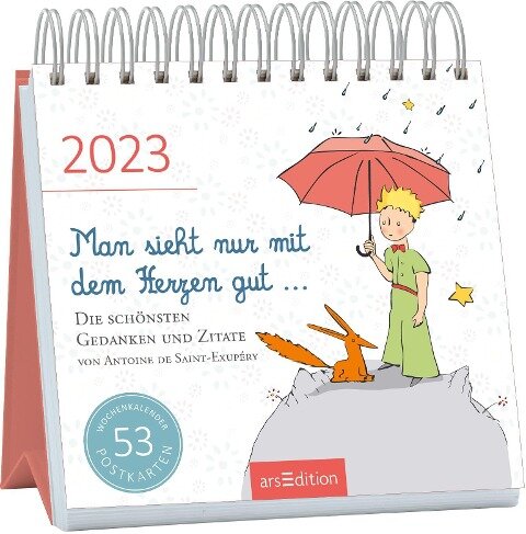 Postkartenkalender Man sieht nur mit dem Herzen gut ... 2023 - 