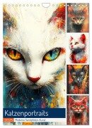 Katzenportraits. Moderne Samtpfoten-Kunst (Wandkalender 2025 DIN A4 hoch), CALVENDO Monatskalender - Rose Hurley
