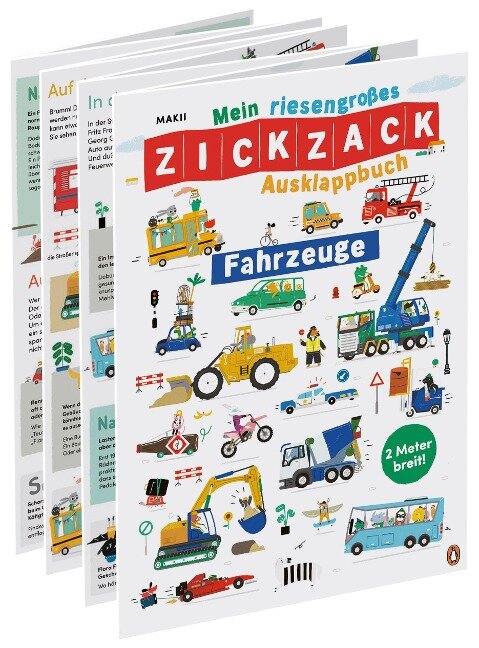 Mein riesengroßes ZICKZACK Ausklappbuch - Fahrzeuge - Makii