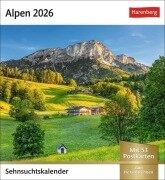 Cover-Bild zum Titel 'Alpen Sehnsuchtskalender 2026 - Wochenkalender mit 53 Postkarten' von ''