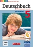 Cover-Bild zum Titel 'Deutschbuch. 5. Schuljahr. Arbeitsheft mit Lösungen und Übungs-CD-ROM. Differenzierende Ausgabe Nordrhein-Westfalen' von 'Friedrich Dick, Agnes Fulde, Marianna Lichtenstein, Toka-Lena Rusnok'