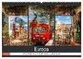 Europa Foto-Kunst Collagen (Wandkalender 2024 DIN A2 quer), CALVENDO Monatskalender - Carmen Steiner & Matthias Konrad