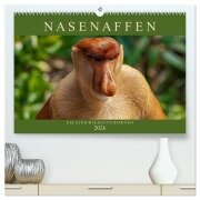 Nasenaffen von Borneo (hochwertiger Premium Wandkalender 2026 DIN A2 quer), Kunstdruck in Hochglanz - Arne Wünsche