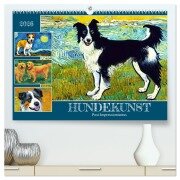 Hundekunst (hochwertiger Premium Wandkalender 2026 DIN A2 quer), Kunstdruck in Hochglanz - Sabine Löwer