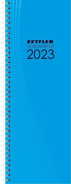 Vormerkbuch blau 2023 - Bürokalender 10,5x29,7 cm - 1 Woche auf 2 Seiten - mit Ringbindung - robuster Kartoneinband - Tischkalender - 709-0015 - 