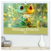 Witzige Frösche - Sprüche (hochwertiger Premium Wandkalender 2026 DIN A2 quer), Kunstdruck in Hochglanz - Liselotte Brunner-Klaus