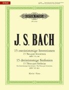 Cover-Bild zum Titel '15 zweistimmige Inventionen BWV772-786 und 15 dreistimmige Sinfonien BWV787-801' von 'Johann Sebastian Bach'