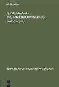 De Pronominibus - Dyscolus Apollonius