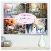 Geliebte Einhörner (hochwertiger Premium Wandkalender 2026 DIN A2 quer), Kunstdruck in Hochglanz - Sabine Löwer