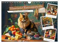 Klassische Katzenporträts - Katzen in opulenten Stillleben (Wandkalender 2026 DIN A4 quer), CALVENDO Monatskalender - Anja Frost