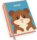 Hamster Taschenkalender 2025 - Tier-Illustration von Dawid Ryski - Terminplaner mit Wochenkalendarium - Format 11,3 x 16,3 cm - 