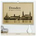 Dresden - Ein Kalender im Zeitungsstil (hochwertiger Premium Wandkalender 2024 DIN A2 quer), Kunstdruck in Hochglanz - Gunter Kirsch