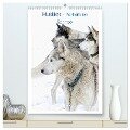 Huskies - Portraits im Schnee (hochwertiger Premium Wandkalender 2024 DIN A2 hoch), Kunstdruck in Hochglanz - Liselotte Brunner Klaus