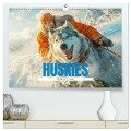 Huskies - Kraft und Anmut (hochwertiger Premium Wandkalender 2025 DIN A2 quer), Kunstdruck in Hochglanz - Liselotte Brunner-Klaus