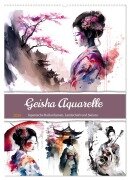 Cover-Bild zum Titel 'Geisha Aquarelle - Japanische Kulturdamen, Landschaft und Sakura (Wandkalender 2026 DIN A2 hoch), CALVENDO Monatskalender' von 'Anja Frost'