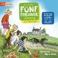Cover-Bild zum Titel 'Fünf Freunde JUNIOR - Drei Abenteuer - Die Suche nach dem Rennpferd. Den Räubern auf der Spur. Unser Timmy ist der Beste' von 'Enid Blyton'