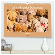 Kunterbunte Bärenwelt - Teddys (hochwertiger Premium Wandkalender 2026 DIN A2 quer), Kunstdruck in Hochglanz - Meike Bölts