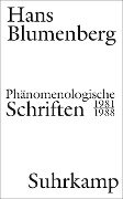 Phänomenologische Schriften - Hans Blumenberg