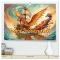 Fantasie-Drachensegelschiffe (hochwertiger Premium Wandkalender 2024 DIN A2 quer), Kunstdruck in Hochglanz - Dusanka Djeric