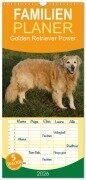 Cover-Bild zum Titel 'Familienplaner 2026 - Golden Retriever Power mit 5 Spalten (Wandkalender, 21 x 45 cm) CALVENDO' von 'Kattobello Kattobello'