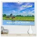 Holland, Wasser, Land und Windmühlen (hochwertiger Premium Wandkalender 2024 DIN A2 quer), Kunstdruck in Hochglanz - Herbert Böck