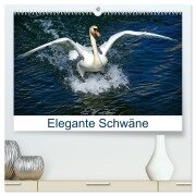 Elegante Schwäne (hochwertiger Premium Wandkalender 2026 DIN A2 quer), Kunstdruck in Hochglanz - Kattobello Kattobello