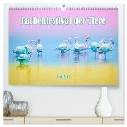 Farbenfestival der Tiere - Artwork (hochwertiger Premium Wandkalender 2026 DIN A2 quer), Kunstdruck in Hochglanz - Liselotte Brunner-Klaus