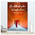 Buddhistische Weisheiten - DER ROTE SCHIRM (hochwertiger Premium Wandkalender 2024 DIN A2 hoch), Kunstdruck in Hochglanz - Mario Weigt