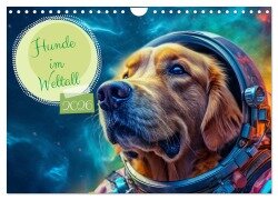 Hunde im Weltall (Wandkalender 2026 DIN A4 quer), CALVENDO Monatskalender - Rupert Kowalski