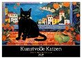 Kunstvolle Katzen (Wandkalender 2025 DIN A3 quer), CALVENDO Monatskalender - HollywayArt HollywayArt