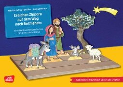 Cover-Bild zum Titel 'Eselchen Zippora auf dem Weg nach Bethlehem. Eine Weihnachtsgeschichte für die Erzählschiene. Erzählschienen-Figurenset' von 'Martina Helms-Pöschko'