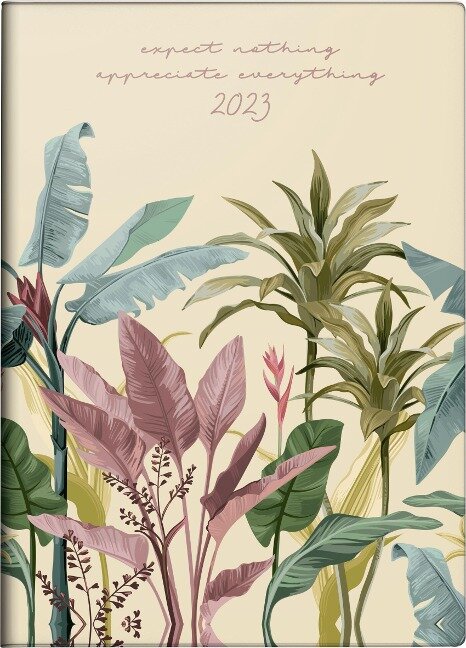 rido/idé 7018307013 Tageskalender Taschenkalender 2023 "Jungle" Modell Technik III 1 Seite = 1 Tag, Sa. + So. auf einer Seite Blattgröße 10 x 14 cm Grafik-Einband - 