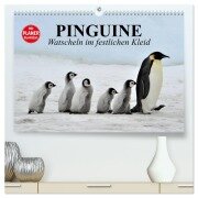 Cover-Bild zum Titel 'Pinguine - Watscheln im festlichen Kleid (hochwertiger Premium Wandkalender 2026 DIN A2 quer), Kunstdruck in Hochglanz' von 'Elisabeth Stanzer'