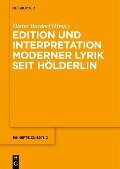 Cover-Bild zum Titel 'Edition und Interpretation moderner Lyrik seit Hölderlin' von ''