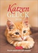 Cover-Bild zum Titel 'Katzenglück Wochenkalender 2026 - mit Zitaten' von ''